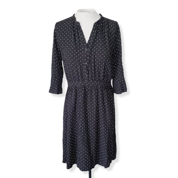 OLD NAVY Black Cottagecore Polka Dot Classic Summer Dress - Picture 2 of 12